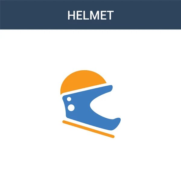 Zweifarbige Helmkonzept Vektor Symbol Farbige Helmvektorabbildung Isoliertes Blaues Und Orangefarbenes — Stockvektor