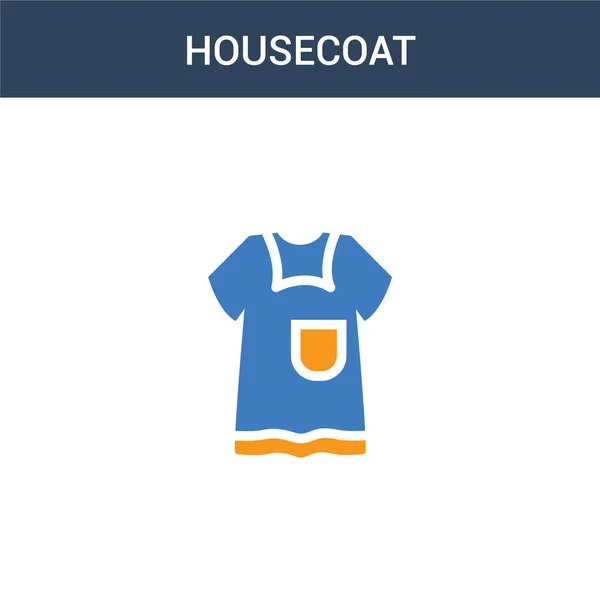 Дві Кольорові Піктограми Концепції Housecoat Кольори Housecoat Векторні Ілюстрації Ізольована — стоковий вектор