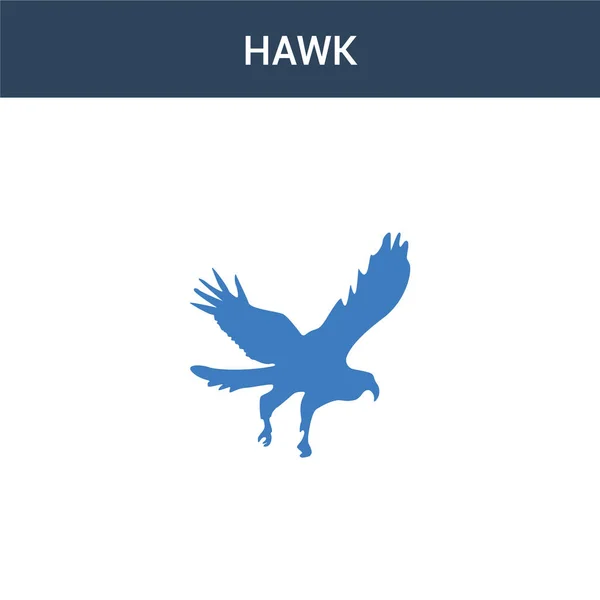 Dwie Kolorowe Ikony Wektora Hawka Kolorowy Wektor Hawk Ilustracji Odizolowany — Wektor stockowy
