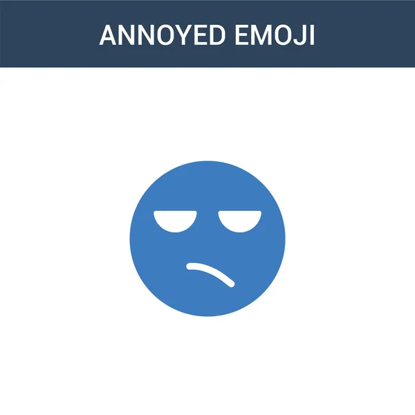 Farvede Annoyed Emoji Koncept Vektor Ikon Farve Irriteret Emoji Vektor – Stock-vektor