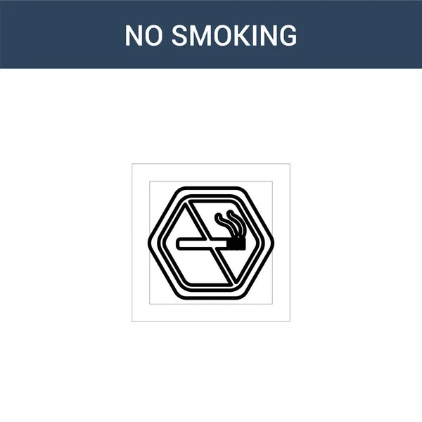 Two Colored Smoking Concept Vector Icon Color Smoking Vector Illustration — Stock Vector