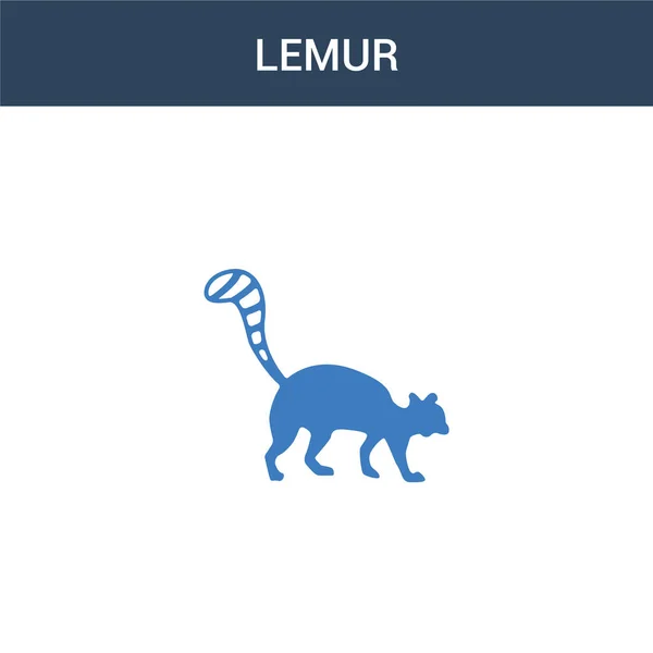 Dos Icono Vector Concepto Color Lemur Ilustración Vectorial Lemur Colores — Vector de stock