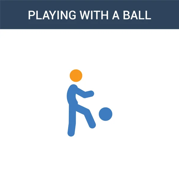 Deux Couleurs Jouer Avec Une Icône Vectorielle Concept Ball Couleurs — Image vectorielle