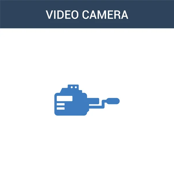 Icona Vettoriale Concetto Videocamera Due Colori Illustrazione Vettoriale Della Videocamera — Vettoriale Stock