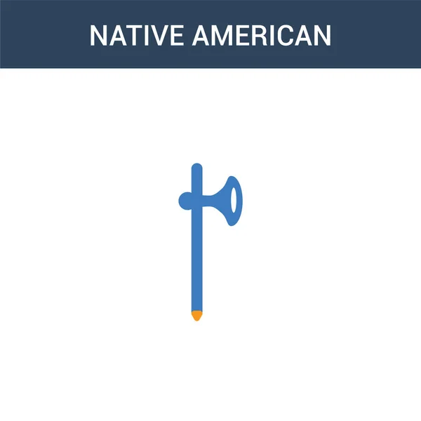 Dois Coloridos Native American Axes Conceito Vetor Ícone Cores Native — Vetor de Stock