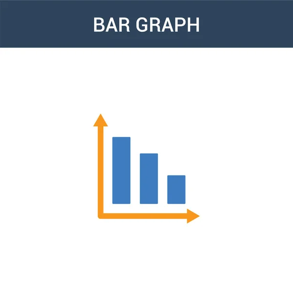 Két Színes Bar Graph Koncepció Vektor Ikon Színes Bar Graph — Stock Vector