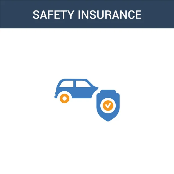 Two Colored Safety Insurance Concept Vector Icon Color Safety Insurance — Stock Vector