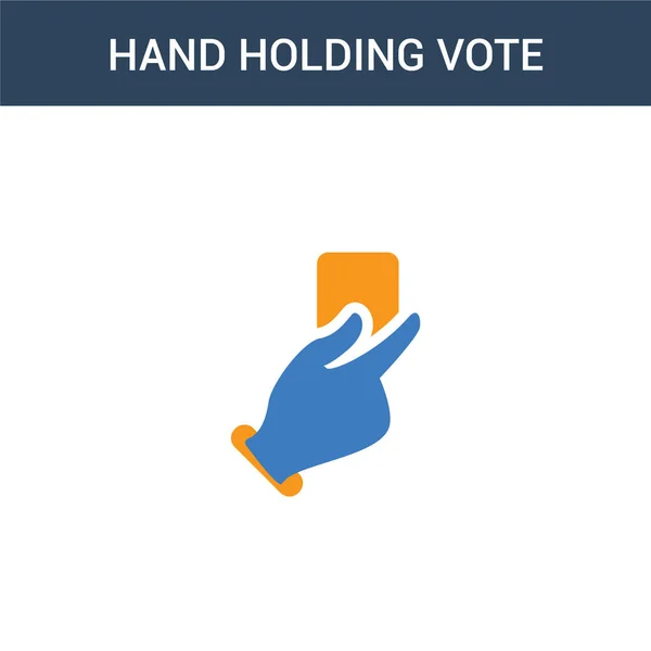 Иконка Вектора Бумаге Голосования Двумя Цветными Руками Цветные Векторные Иллюстрации — стоковый вектор