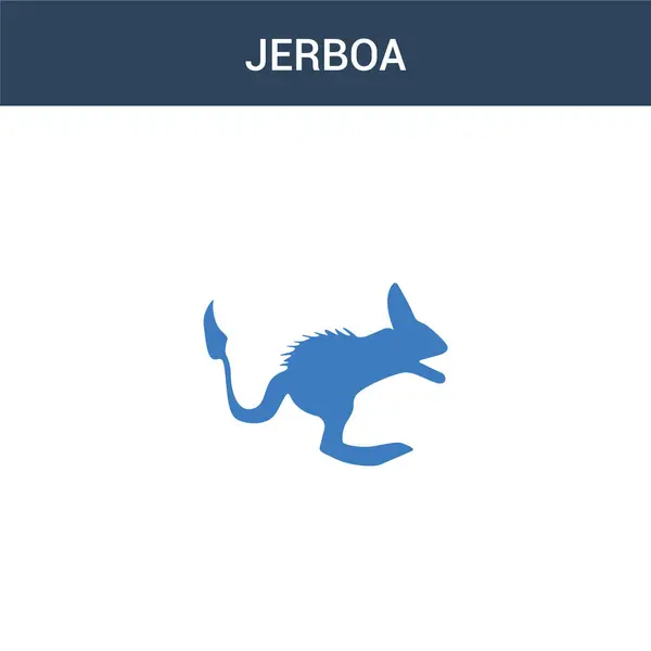Two Colored Jerboa Concept Vector Icon Color Jerboa Vector Illustration — Stock Vector