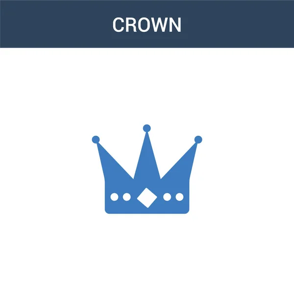 Twee Gekleurde Crown Concept Vector Icoon Kleuren Crown Vector Illustratie — Stockvector