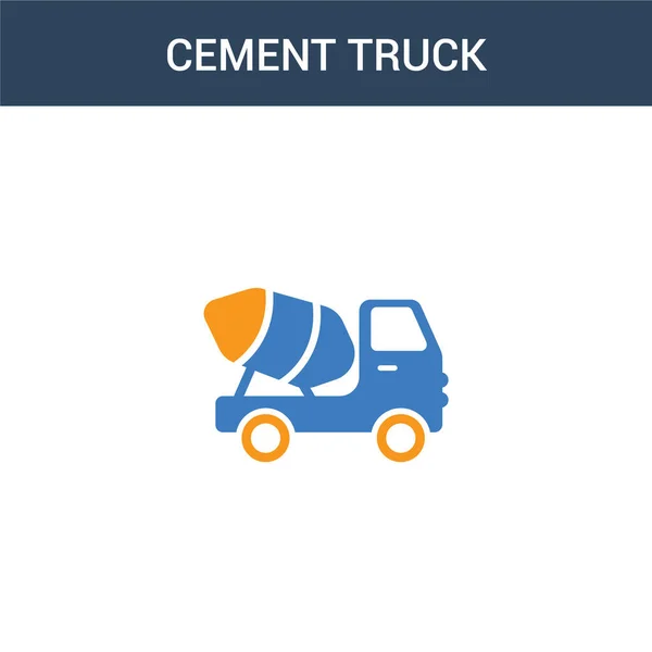 Due Colorato Cemento Camion Concetto Icona Vettoriale Illustrazione Vettoriale Del — Vettoriale Stock