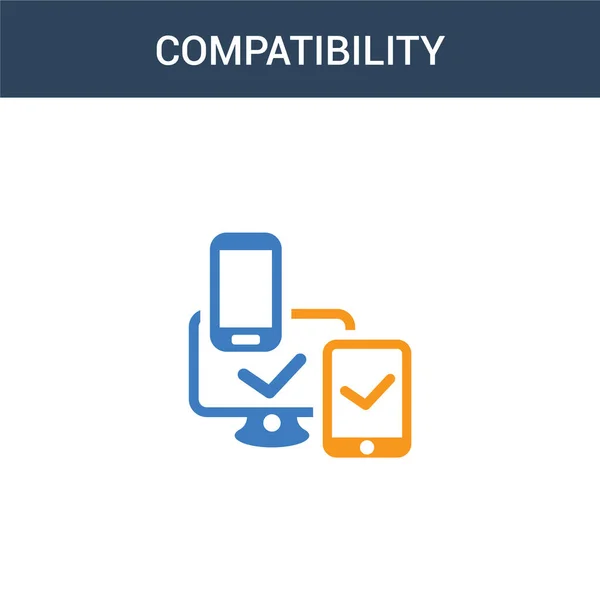 Dos Iconos Vector Concepto Compatibilidad Colores Ilustración Del Vector Compatibilidad — Vector de stock