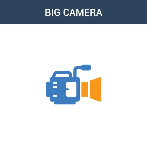 Дві Кольорові Піктограми Концепції Big Camera Кольори Велика Камера Векторні — стоковий вектор