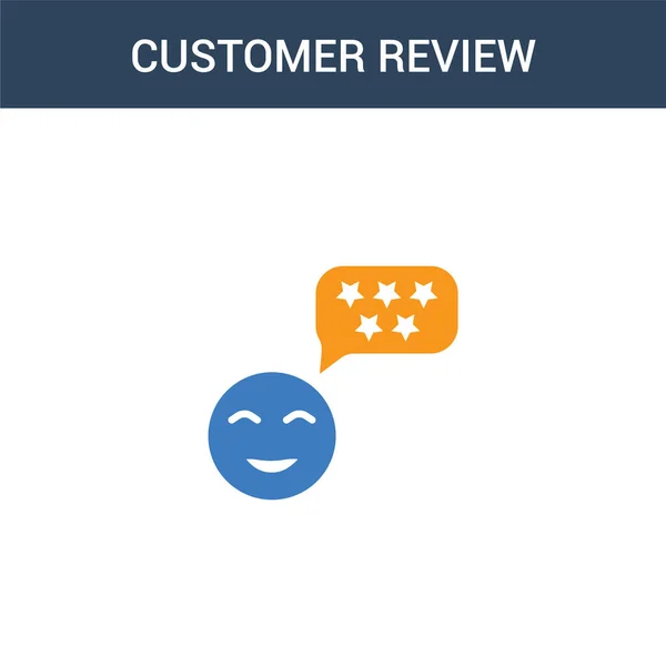 Dois Colorido Revisão Cliente Conceito Vetor Ícone Cores Customer Review — Vetor de Stock