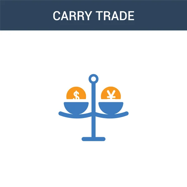 Dvě Barevné Carry Obchod Koncept Vektorové Ikony Barva Carry Obchod — Stockový vektor