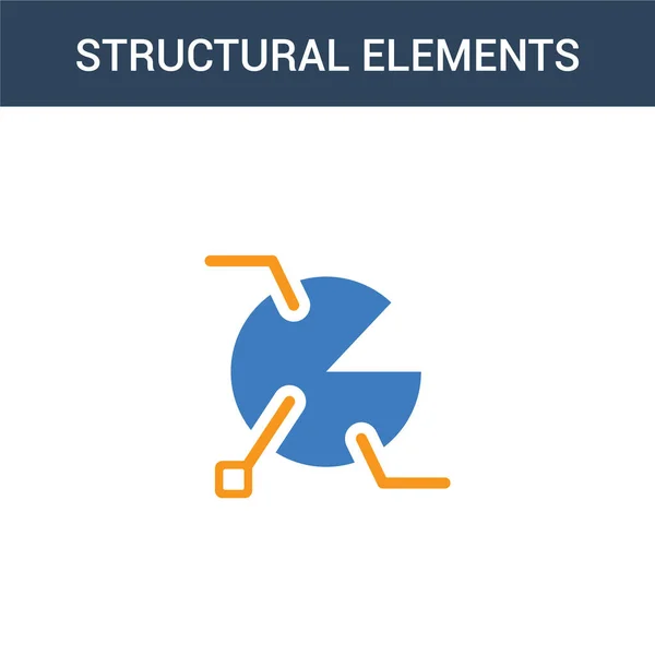 Dos Colores Elementos Estructurales Icono Vector Concepto Ilustración Vectorial Elementos — Archivo Imágenes Vectoriales