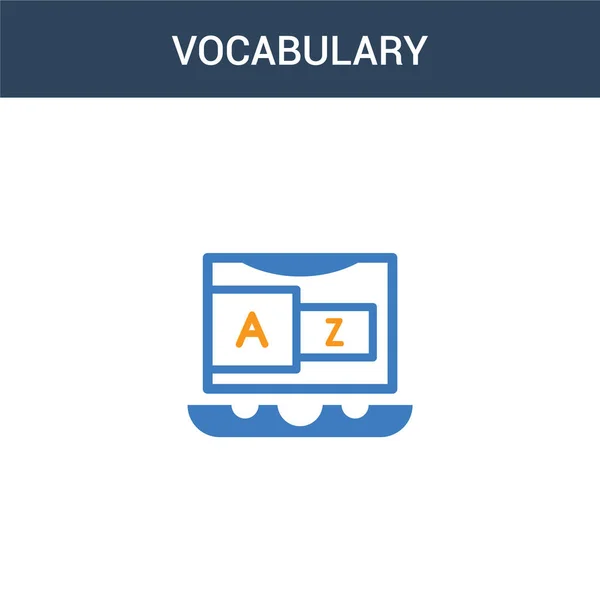 Icono Vector Concepto Vocabulario Dos Colores Ilustración Vectores Vocabulario Color — Archivo Imágenes Vectoriales