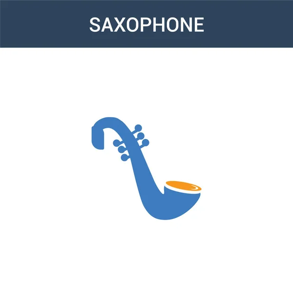 Dos Color Saxophone Concepto Vector Icono Ilustración Vectorial Saxofón Colores — Vector de stock