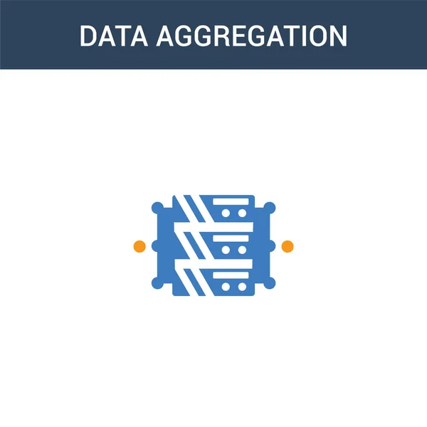 Zweifarbiges Vektor Symbol Für Das Konzept Der Datenaggregation Farb Daten — Stockvektor