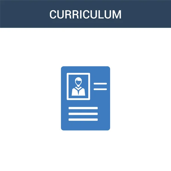 Zweifarbiges Curriculum Konzept Vektorsymbol Farbige Curriculum Vektor Illustration Isoliertes Blaues — Stockvektor