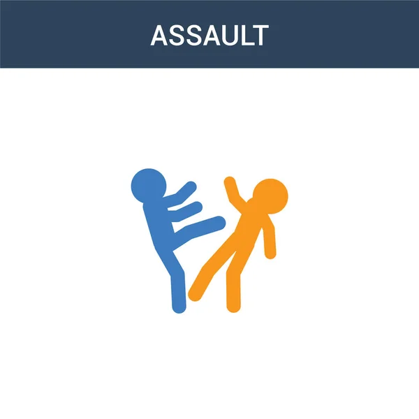 Két Színes Assault Koncepció Vektor Ikon Szín Assault Vektor Illusztráció — Stock Vector