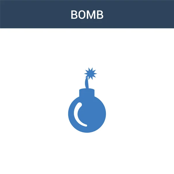 Zweifarbiges Bomb Concept Vektor Icon Farbige Bombenvektorabbildung Isoliertes Blaues Und — Stockvektor