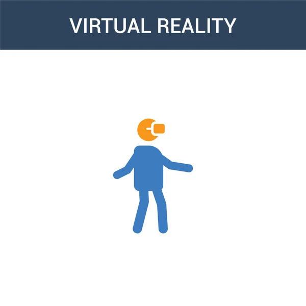 Two Colored Virtual Reality Concept Vector Icon Color Virtual Reality — Stock Vector