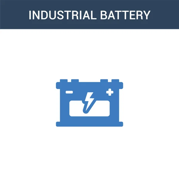 Zweifarbige Industrielle Batteriekonzept Vektor Symbol Farbige Industrielle Akku Vektor Illustration — Stockvektor