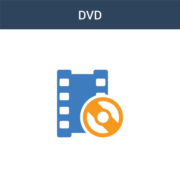 Dos Dvd Color Icono Vector Concepto Ilustración Vectorial Dvd Color — Archivo Imágenes Vectoriales