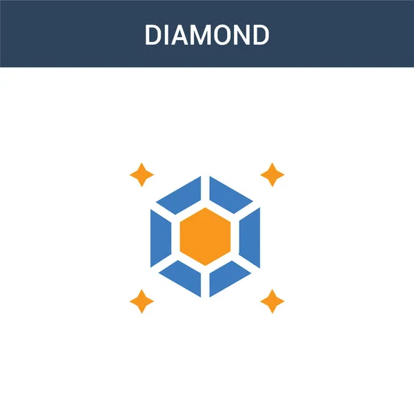 Icône Vectorielle Concept Diamond Deux Couleurs Illustration Vectorielle Diamant Couleurs — Image vectorielle