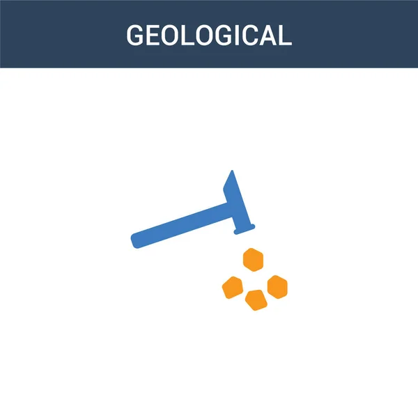 Due Colorati Concetto Geologico Icona Vettoriale Colori Illustrazione Vettoriale Geologica — Vettoriale Stock