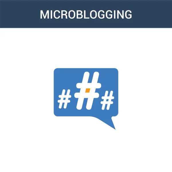 Dois Coloridos Microblogging Conceito Vetor Ícone Cor Microblogging Ilustração Vetorial — Vetor de Stock