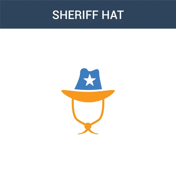 Zweifarbige Sheriff Hat Konzept Vektor Symbol Farbe Sheriff Hat Vektor — Stockvektor