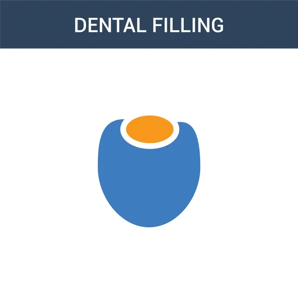 Dos Colores Icono Vector Concepto Relleno Dental Ilustración Vectores Relleno — Vector de stock