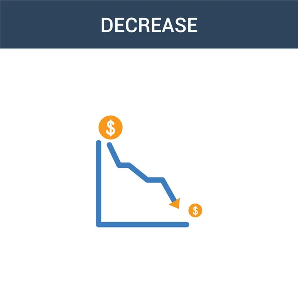 Zweifarbiges Vektor Symbol Für Das Konzept Verringerung Farbige Vektorabnahme Illustration — Stockvektor