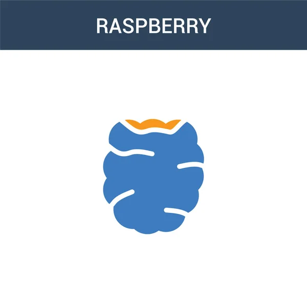 Two Colored Raspberry Concept Vector Icon Color Raspberry Vector Illustration — Stock Vector