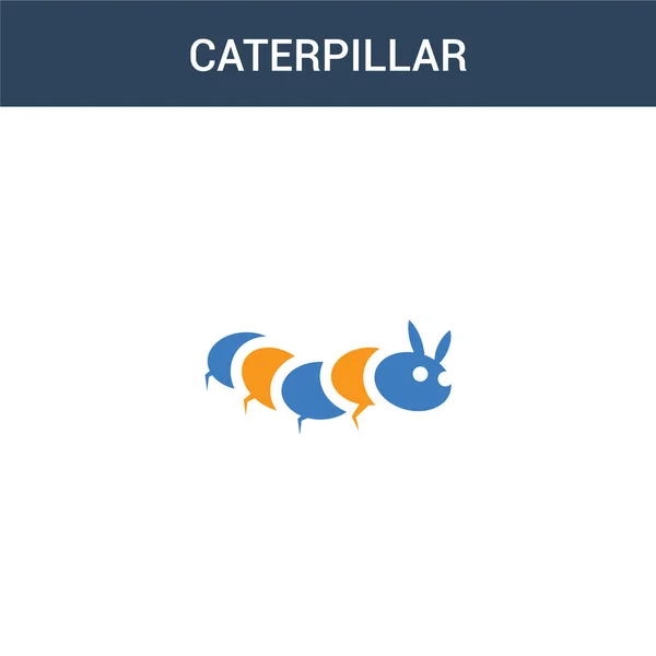 Duas Cores Caterpillar Conceito Vetor Ícone Cores Caterpillar Ilustração Vetorial — Vetor de Stock