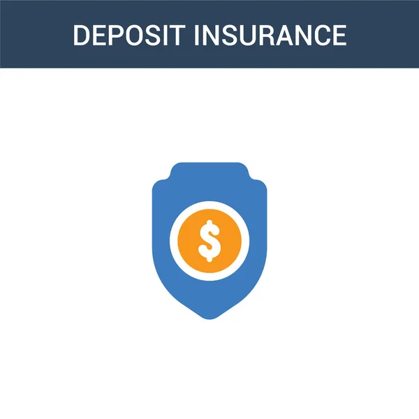 Due Colorato Concetto Assicurazione Deposito Icona Vettoriale Colore Deposito Assicurazione — Vettoriale Stock