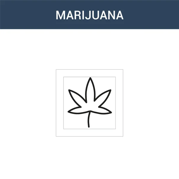 Two Colored Marijuana Concept Vector Icon Color Marijuana Vector Illustration — Stock Vector