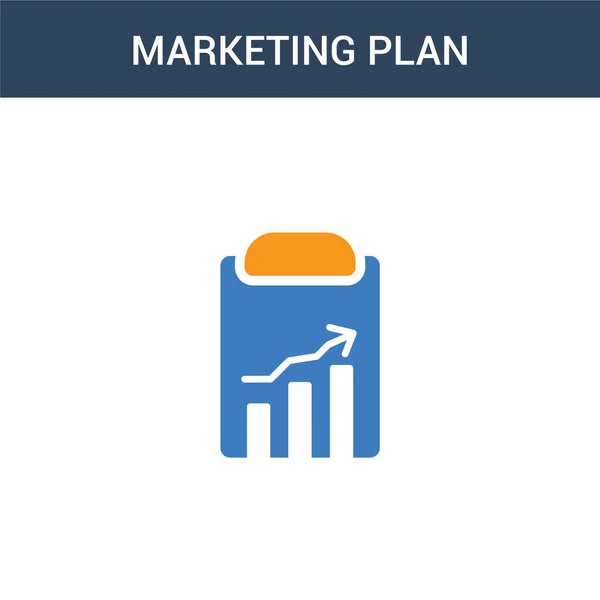 Dos Plan Marketing Colores Icono Vector Concepto Ilustración Del Vector — Vector de stock
