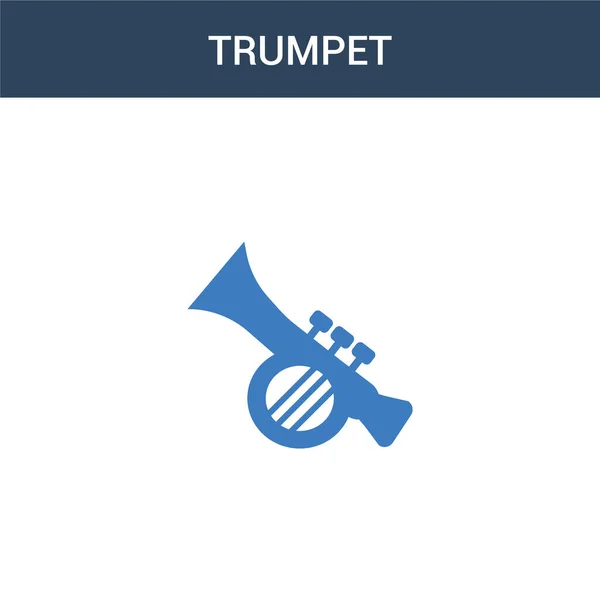 Zweifarbiges Trumpet Concept Vektor Icon Farbige Trumpet Vector Illustration Isoliertes — Stockvektor