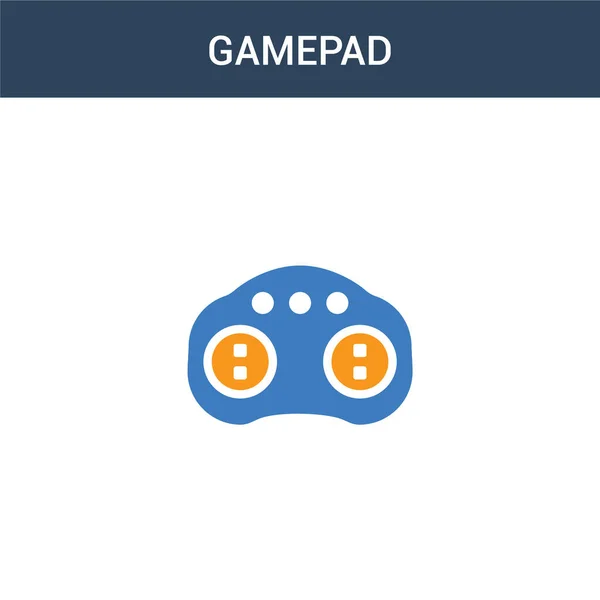 Zweifarbiges Gamepad Konzept Vektorsymbol Farbige Gamepad Vektorillustration Isoliertes Blaues Und — Stockvektor