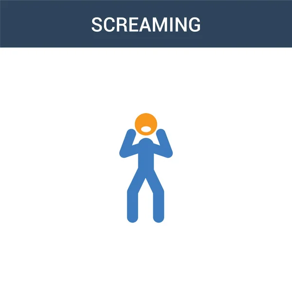 Dois Coloridos Screaming Conceito Vetor Ícone Cores Screaming Ilustração Vetorial — Vetor de Stock