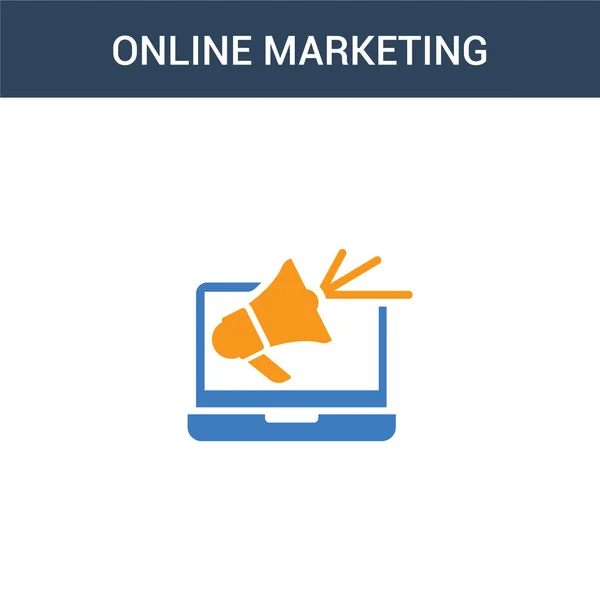Zweifarbiges Vektor Symbol Für Online Marketing Konzept Farbige Online Marketing — Stockvektor