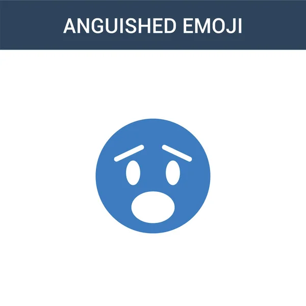 Два Кольорових Angufied Emoji Концепції Вектор Значок Кольори Зігнуті Емодзі — стоковий вектор