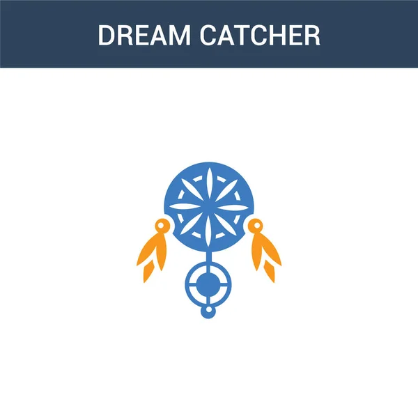 two colored Dream Catcher concept vector icon. 2 color Dream Catcher vector illustration. isolated blue and orange eps icon on white background.