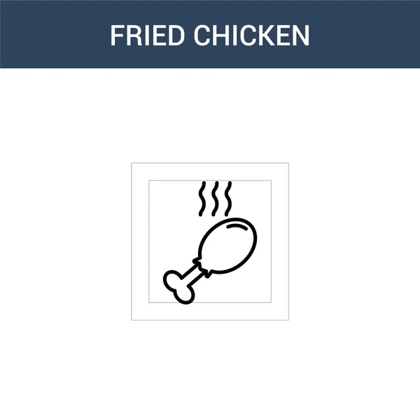 Two Colored Fried Chicken Concept Vector Icon Color Fried Chicken — Stock Vector