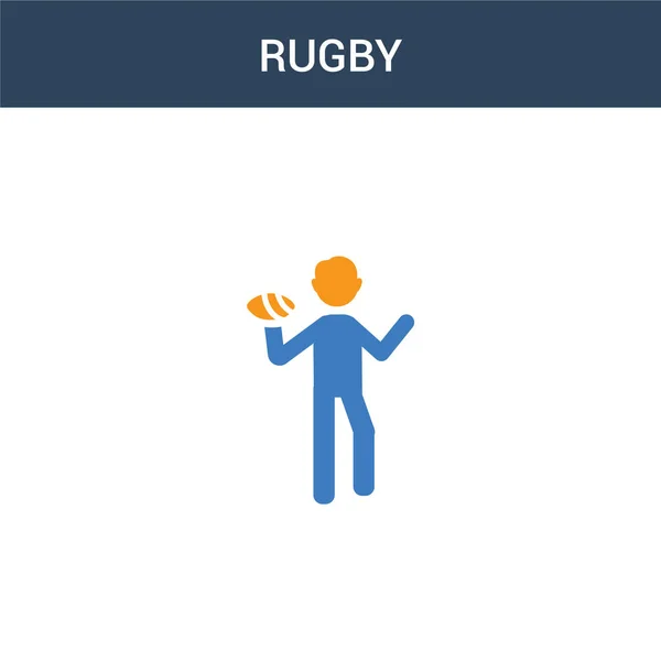 Två Färgade Rugby Koncept Vektor Ikon Färg Rugby Vektor Illustration — Stock vektor
