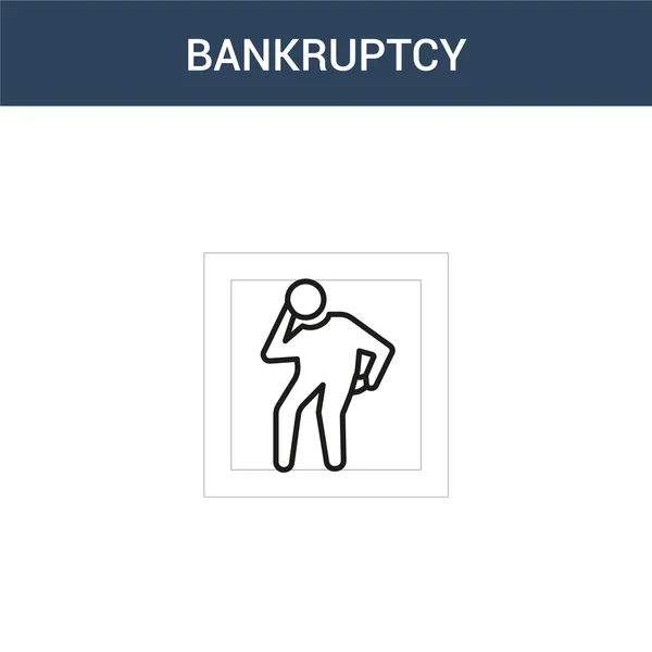Dvě Barevné Bankrotu Koncept Vektor Ikona Barevné Bankrotní Vektorové Ilustrace — Stockový vektor