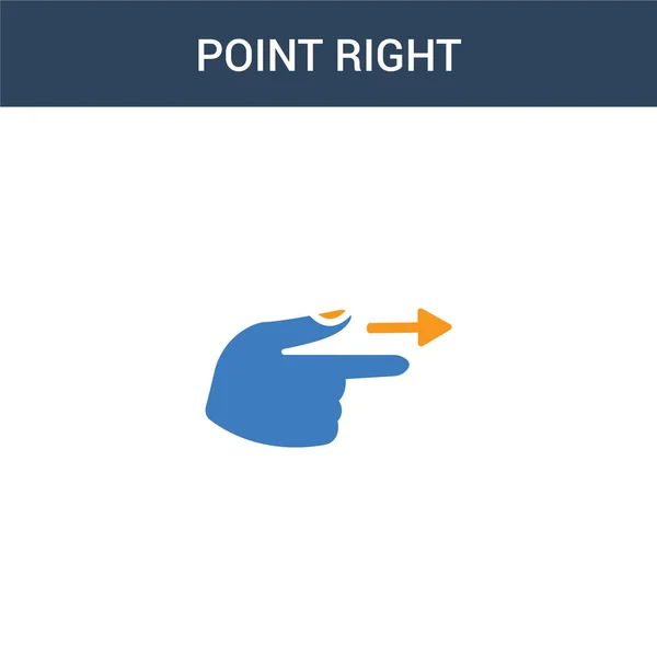 Zweifarbiges Point Right Konzept Vektorsymbol Farbe Point Right Vektor Illustration — Stockvektor